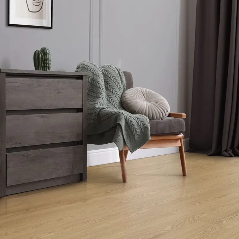 Deluxe PVC Klebevinylboden für 2,23 m² Natur Eiche 2 mm dick ML-Design-ECD Germany Outlet