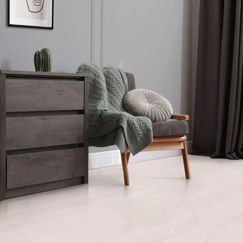 Deluxe PVC Klebevinylboden für 2,23 m² Weiß Eiche 2 mm dick ML-Design-ECD Germany Outlet