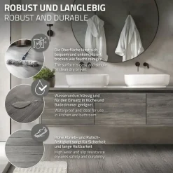 Deluxe PVC Klebevinylboden für 2,3 m² Eiche Grau 2 mm dick ML-Design-ECD Germany Clearance