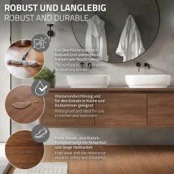 Deluxe PVC Klebevinylboden für 2,23 m² Roteiche Braun 2 mm dick ML-Design-ECD Germany Online