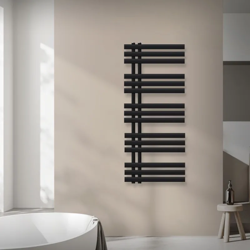 Design Badheizkörper Iron EM 500x1200 mm Schwarz matt Luxe Bath-ECD Germany Online