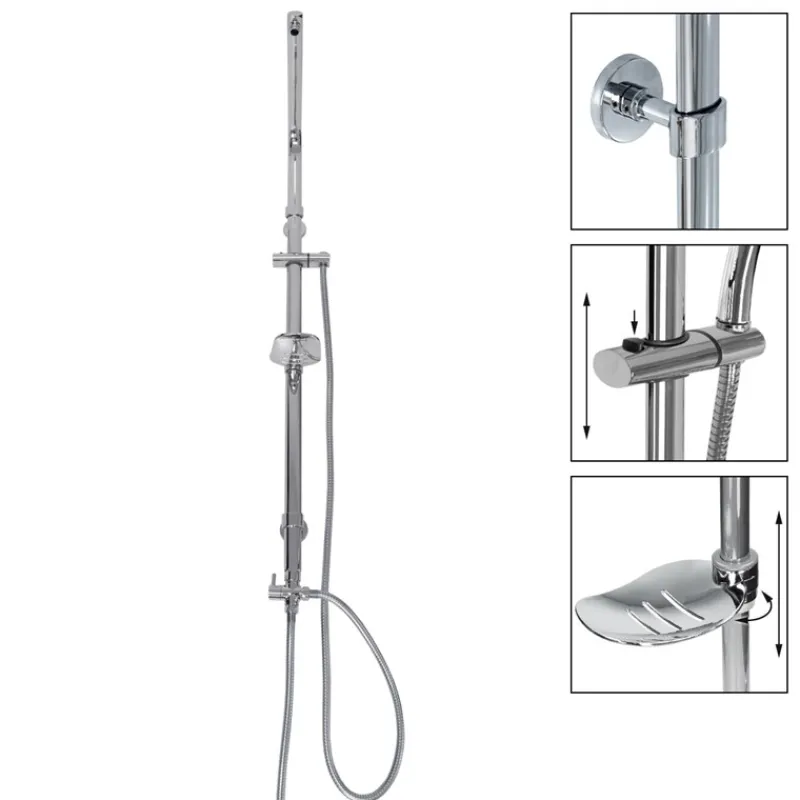 Duscharmatur 105 cm chrom für Regenduschen Oval-ECD Germany Best