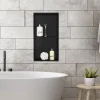 Duschnische 2 Ebenen 30x60 cm Schwarz aus Edelstahl Wandnische Duschablage LuxeBath-ECD Germany Outlet