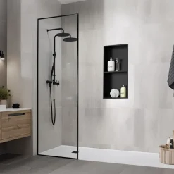 Duschnische 2 Ebenen 30x60 cm Schwarz aus Edelstahl Wandnische Duschablage LuxeBath-ECD Germany Outlet