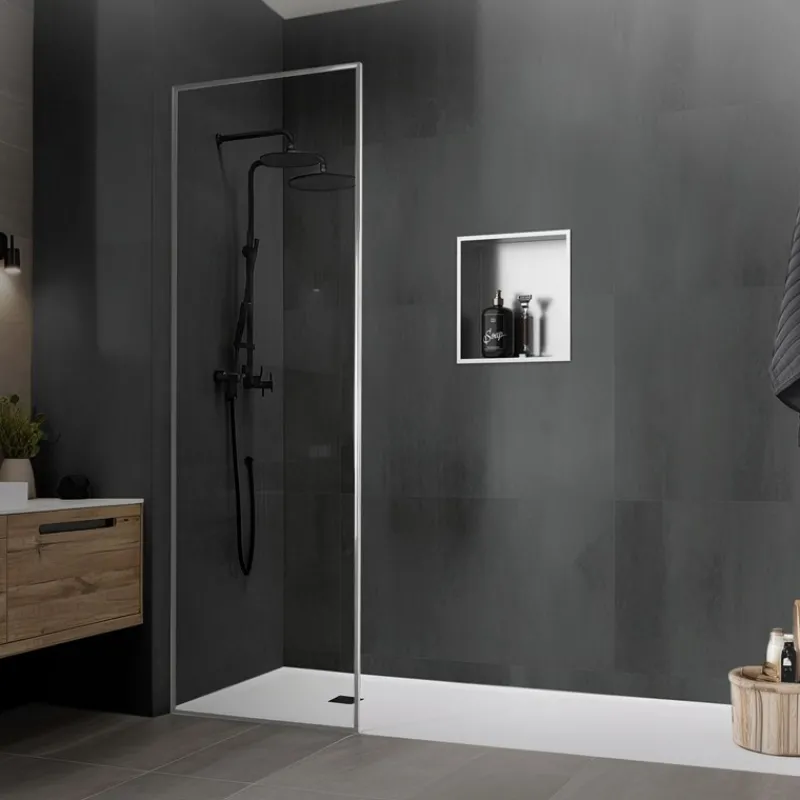 Duschnische 30x30 cm Silber aus Edelstahl Wandnische Duschablage LuxeBath-ECD Germany Discount