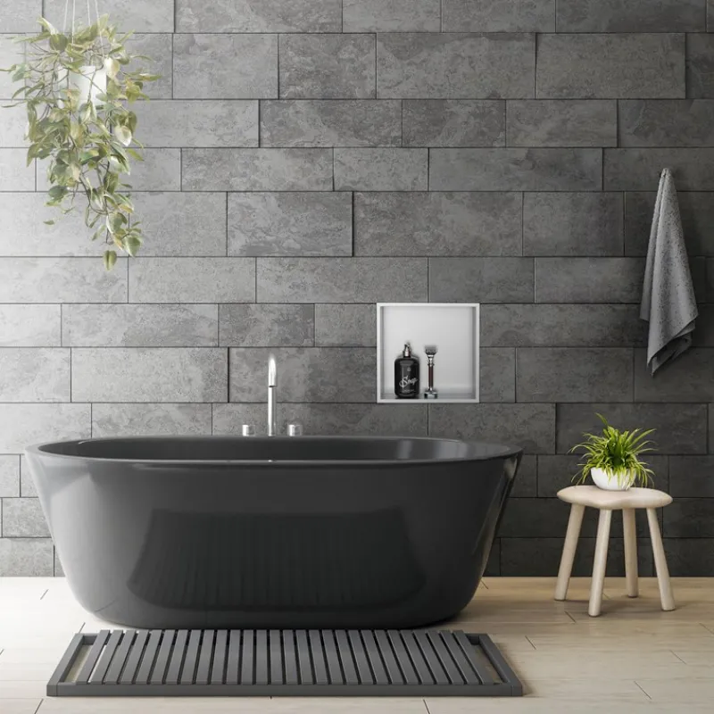 Duschnische 30x30 cm Silber aus Edelstahl Wandnische Duschablage LuxeBath-ECD Germany Discount