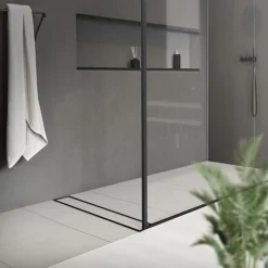 Duschrinne 70 cm befliesbar Schwarz mit Siphon & Haarsieb 2in1 LuxeBath-ECD Germany Hot