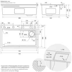 Einbauspüle mit Wasserhahn Komplett Set 8-teilig Anthrazit 75x46 cm aus Edelstahl ML-Design-ECD Germany Clearance