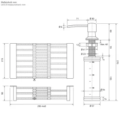 Einbauspüle 68x45 cm Anthrazit mit Ablaufgarnitur und Seifenspender Küchenspüle aus Edelstahl ML-Design-ECD Germany Best