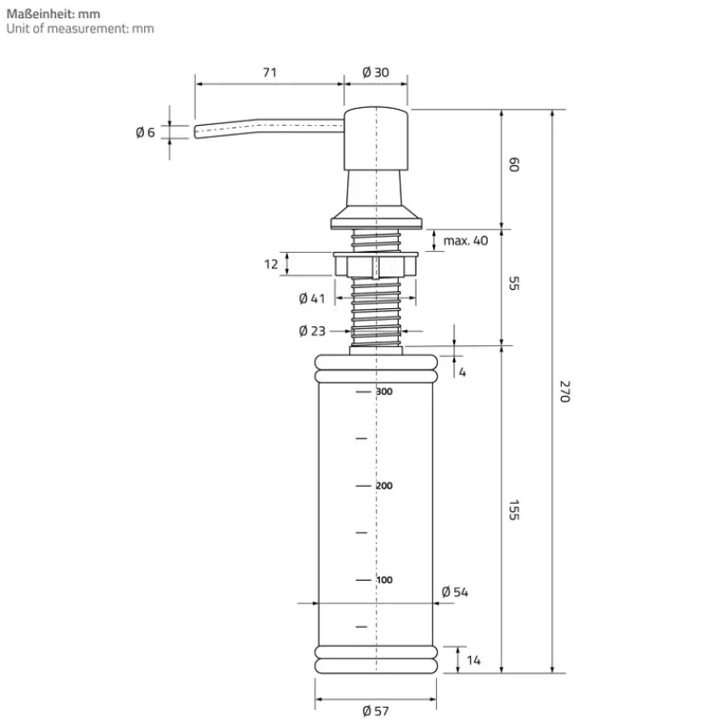 Einbauspüle 55x45 cm Silber mit Ablaufgarnitur und Seifenspender Küchenspüle aus Edelstahl ML-Design-ECD Germany Discount