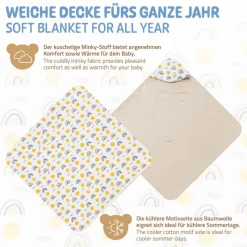 Einschlagdecke mit Kapuze 84x84 cm Regengobenmuster aus Baumwolle Joyz-ECD Germany Outlet