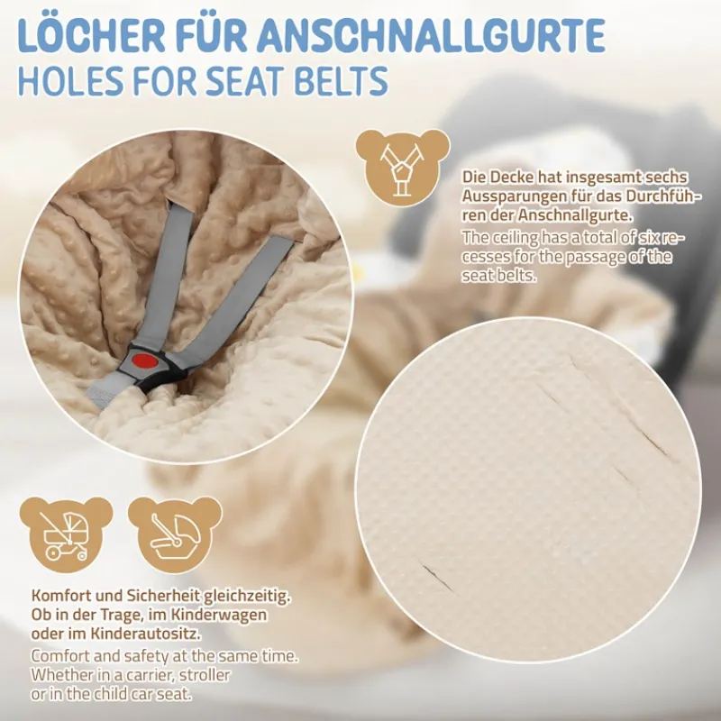 Einschlagdecke mit Kapuze 84x84 cm Regengobenmuster aus Baumwolle Joyz-ECD Germany Outlet