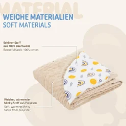 Einschlagdecke mit Kapuze 84x84 cm Regengobenmuster aus Baumwolle Joyz-ECD Germany Outlet