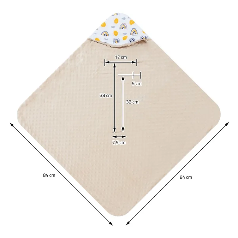 Einschlagdecke mit Kapuze 84x84 cm Regengobenmuster aus Baumwolle Joyz-ECD Germany Outlet