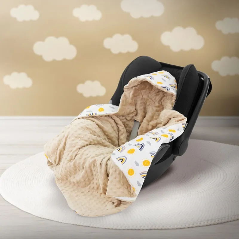 Einschlagdecke mit Kapuze 84x84 cm Regengobenmuster aus Baumwolle Joyz-ECD Germany Outlet