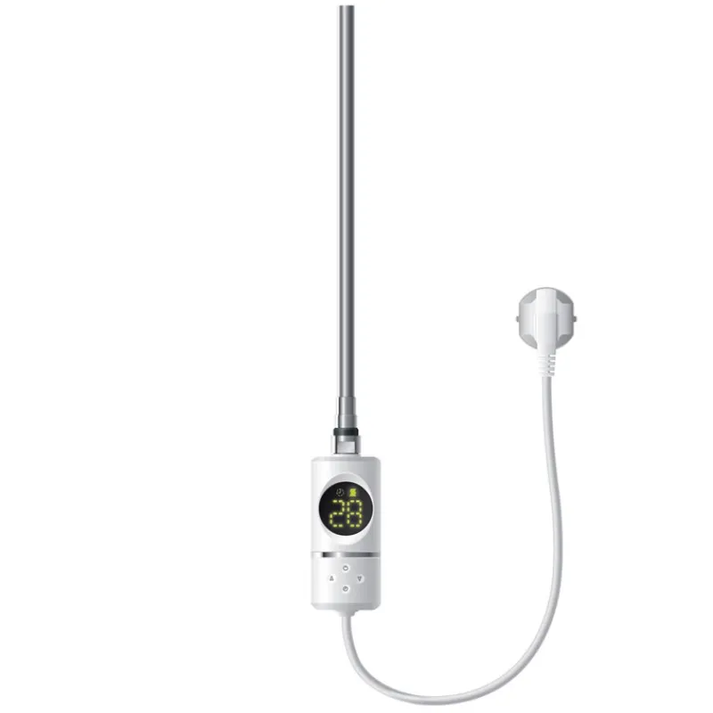 Elektrischer Badheizkörper mit Heizstab 300W 400x800 mm Weiß gebogen mit Seitenanschluss LuxeBath-ECD Germany Sale