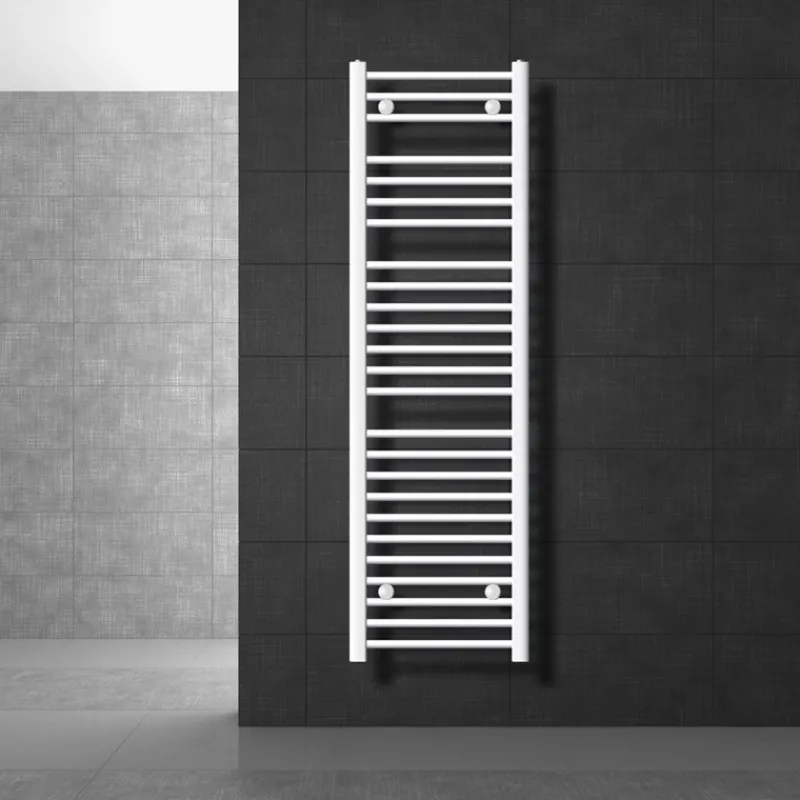 Elektrischer Badheizkörper mit Heizstab 900W 400x1500 mm Weiß gerade mit Seitenanschluss & Thermostat Digitalanzeige LuxeBath-ECD Germany Outlet