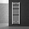 Elektrischer Badheizkörper mit Heizstab 900W 500x1500 mm Weiß gebogen mit Seitenanschluss & Thermostat Digitalanzeige LuxeBath-ECD Germany Hot