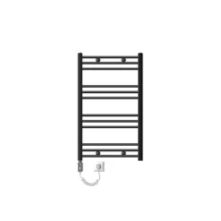 Elektrischer Badheizkörper mit Heizstab 300W 600x800 mm Anthrazit gerade mit Seitenanschluss LuxeBath-ECD Germany Outlet