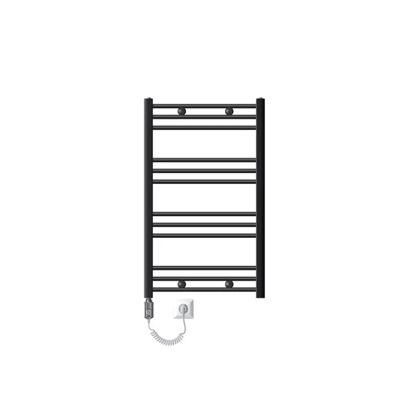 Elektrischer Badheizkörper mit Heizstab 300W 600x800 mm Anthrazit gerade mit Seitenanschluss LuxeBath-ECD Germany Outlet