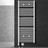 Elektrischer Badheizkörper mit Heizstab 900W 750x1800 mm Weiß gerade mit Seitenanschluss LuxeBath-ECD Germany Online
