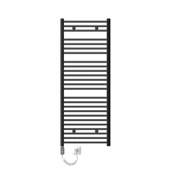 Elektrischer Badheizkörper mit Heizstab 1200W 600x1500 mm Anthrazit gebogen Seitenanschluss & Thermostat Digitalanzeige LuxeBath-ECD Germany Online