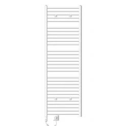 Elektrischer Badheizkörper mit Heizstab 1200W 600x1800 mm Weiß gerade mit Seitenanschluss LuxeBath-ECD Germany Hot