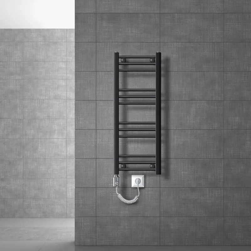 Elektrischer Badheizkörper mit Heizstab 300W 300x800 mm Anthrazit gerade mit Seitenanschluss LuxeBath-ECD Germany Outlet