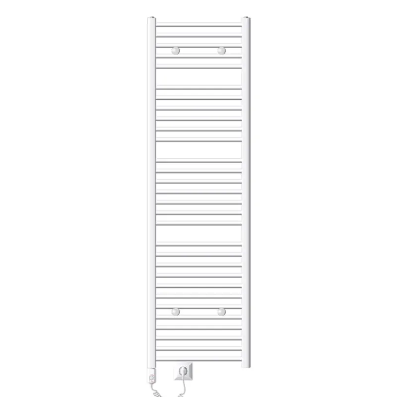 Elektrischer Badheizkörper mit Heizstab 1200W 500x1800 mm Weiß gebogen mit Seitenanschluss-ECD Germany New