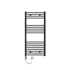 Elektrischer Badheizkörper mit Heizstab 1200W 600x1200 mm Anthrazit gerade mit Seitenanschluss & Thermostat Touchbedienung LuxeBath-ECD Germany Online