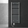 Elektrischer Badheizkörper mit Heizstab 900W 600x1500 mm Chrome gerade mit Seitenanschluss LuxeBath-ECD Germany New