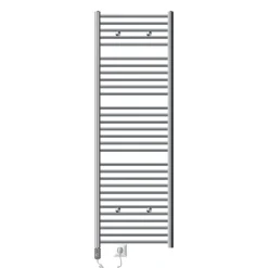Elektrischer Badheizkörper mit Heizstab 900W 600x1800 mm Chrome gerade Seitenanschluss & Thermostat Digitalanzeige LuxeBath-ECD Germany Outlet