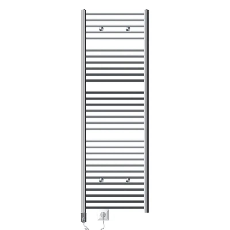 Elektrischer Badheizkörper mit Heizstab 900W 600x1800 mm Chrome gerade Seitenanschluss & Thermostat Digitalanzeige LuxeBath-ECD Germany Outlet