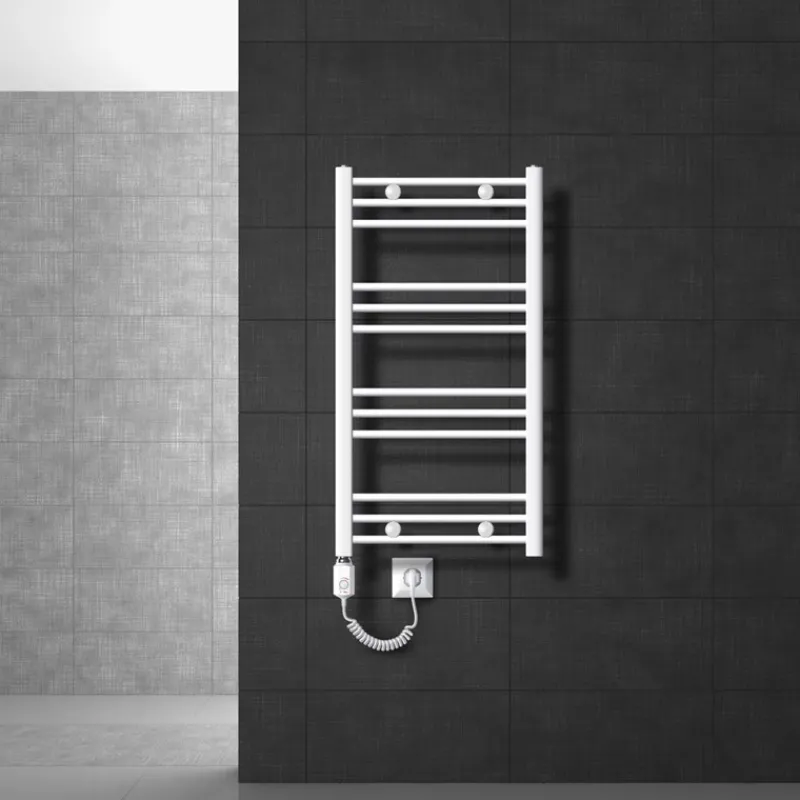 Elektrischer Badheizkörper mit Heizstab 300W 500x800 mm Weiß gerade mit Seitenanschluss LuxeBath-ECD Germany Online