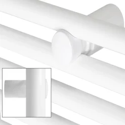 Elektrischer Badheizkörper mit Heizstab 600W 600x800 mm Weiß gebogen mit Seitenanschluss LuxeBath-ECD Germany Outlet