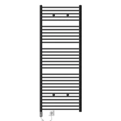 Elektrischer Badheizkörper mit Heizstab 1200W 750x1800 mm Anthrazit gerade mit Seitenanschluss LuxeBath-ECD Germany Online