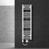 Elektrischer Badheizkörper mit Heizstab 1200W 300x1400 mm Weiß gerade mit Seitenanschluss LuxeBath-ECD Germany Hot