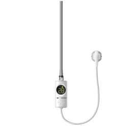 Elektrischer Badheizkörper mit Heizstab 300W 300x800 mm Weiß gerade mit Seitenanschluss LuxeBath-ECD Germany Online