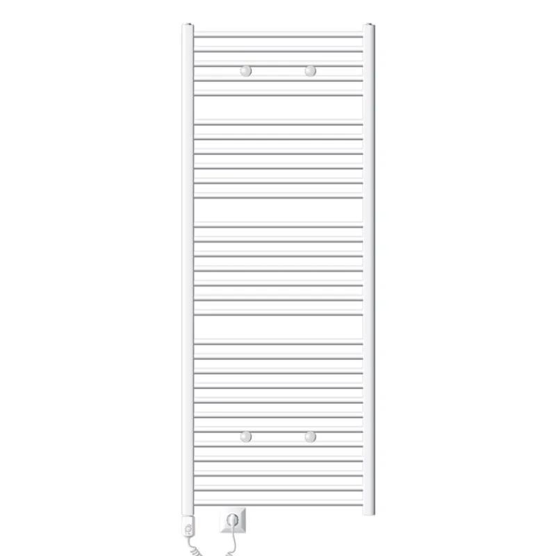 Elektrischer Badheizkörper mit Heizstab 900W 750x1800 mm Weiß gebogen mit Seitenanschluss LuxeBath-ECD Germany