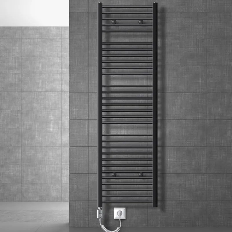 Elektrischer Badheizkörper mit Heizstab 1200W 500x1800 mm Anthrazit gerade mit Seitenanschluss LuxeBath-ECD Germany Hot