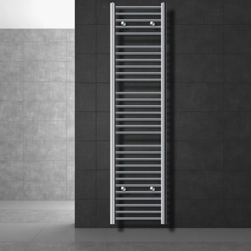 Elektrischer Badheizkörper mit Heizstab 900W 400x1800 mm Chrome gebogen mit Seitenanschluss & Thermostat Digitalanzeige LuxeBath-ECD Germany Sale