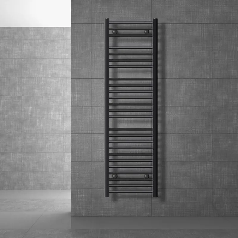 Elektrischer Badheizkörper mit Heizstab 1200W 400x1500 mm Anthrazit gebogen Seitenanschluss & Thermostat LuxeBath-ECD Germany Sale