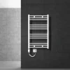 Elektrischer Badheizkörper mit Heizstab 300W 600x800 mm Weiß gebogen mit Seitenanschluss LuxeBath-ECD Germany Sale