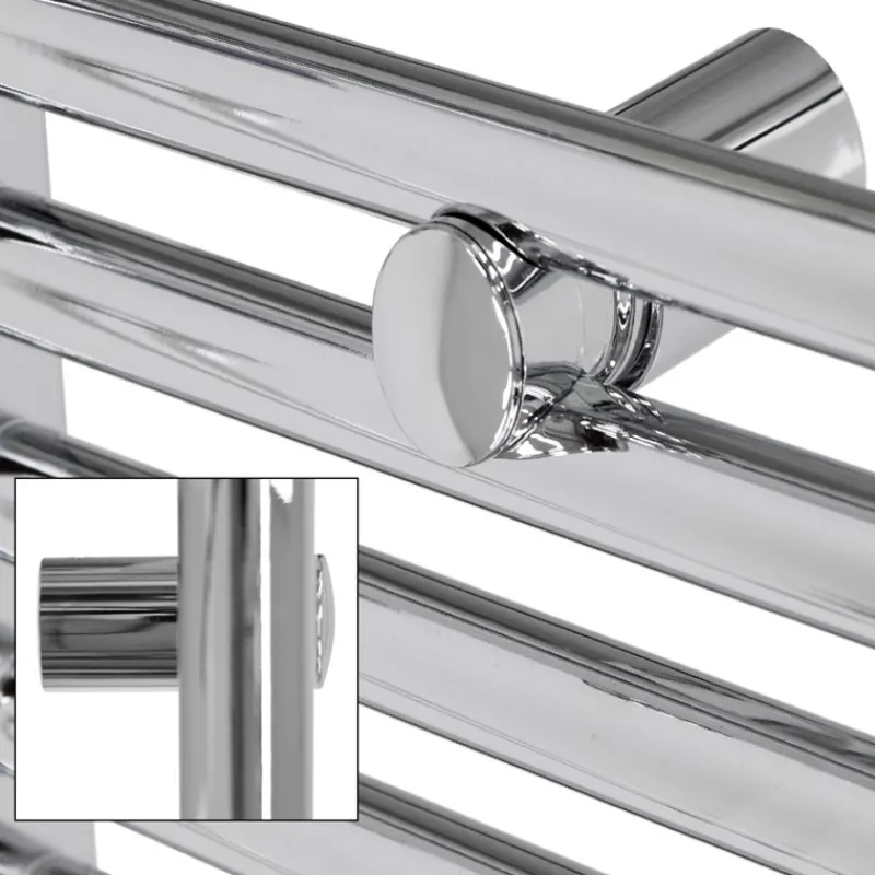 Elektrischer Badheizkörper mit Heizstab 1200W 400x1200 mm Chrome gerade mit Seitenanschluss LuxeBath-ECD Germany New