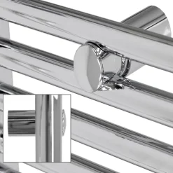 Elektrischer Badheizkörper mit Heizstab 900W 400x1800 mm Chromegebogen Seitenanschluss & Thermostat Digitalanzeige LuxeBath-ECD Germany Discount