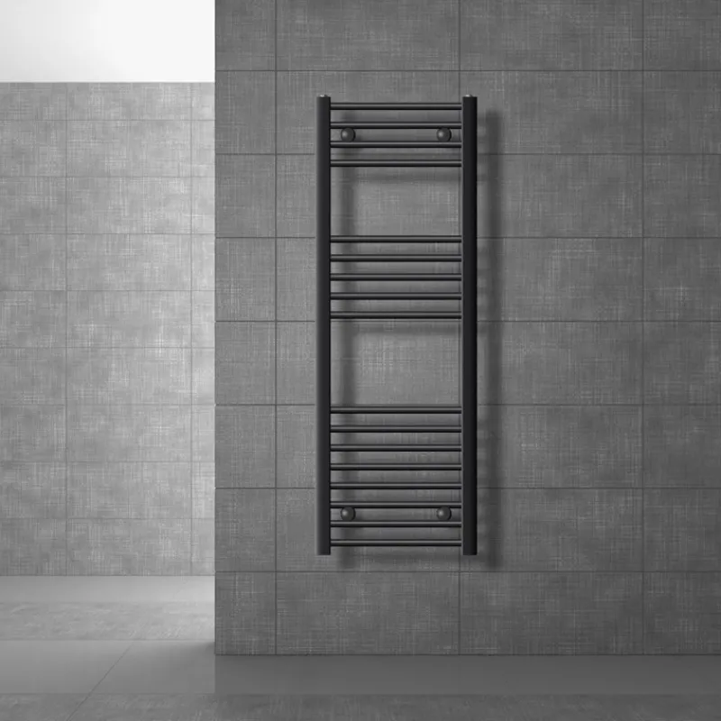 Elektrischer Badheizkörper mit Heizstab 1200W 400x1200 mm Anthrazit gerade Seitenanschluss & Thermostat Digitalanzeige LuxeBath-ECD Germany Sale