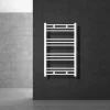Elektrischer Badheizkörper mit Heizstab 600W 600x800 mm Weiß gerade Seitenanschluss & Thermostat Digitalanzeige LuxeBath-ECD Germany Discount
