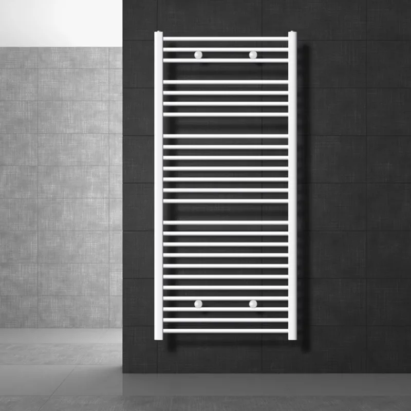 Elektrischer Badheizkörper mit Heizstab 900W 750x1500 mm Weiß gerade Seitenanschluss & Thermostat Digitalanzeige LuxeBath-ECD Germany Best