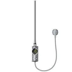 Elektrischer Badheizkörper mit Heizstab 1200W 500x1200 mm Chrome gebogen mit Seitenanschluss LuxeBath-ECD Germany Outlet