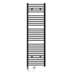 Elektrischer Badheizkörper mit Heizstab 1200W 500x1800 mm Anthrazit gebogen mit Seitenanschluss LuxeBath-ECD Germany New